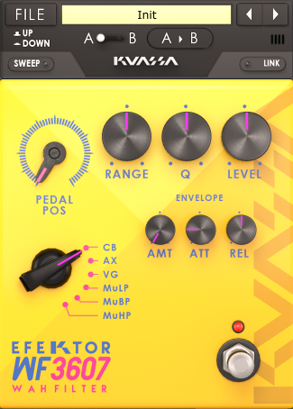 EFEKTOR WF3607 Wah Filter - Main User Interface