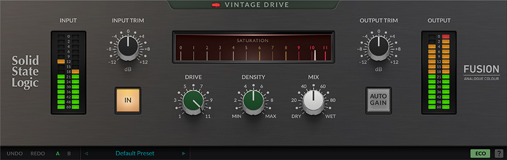 SSL Fusion Vintage Drive - Main GUI