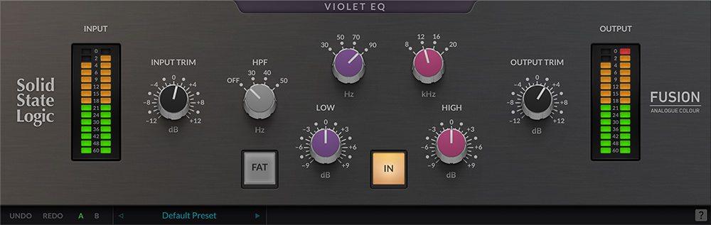 SSL Fusion Violet EQ - Main GUI