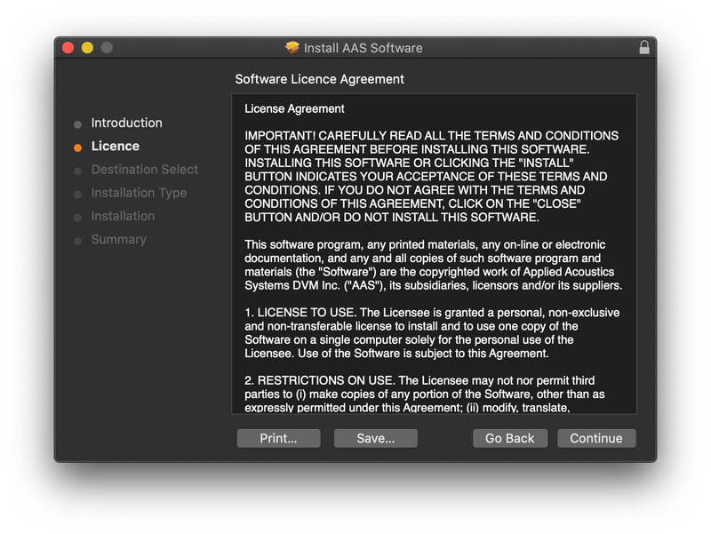 Mac AAS Software Installation Process