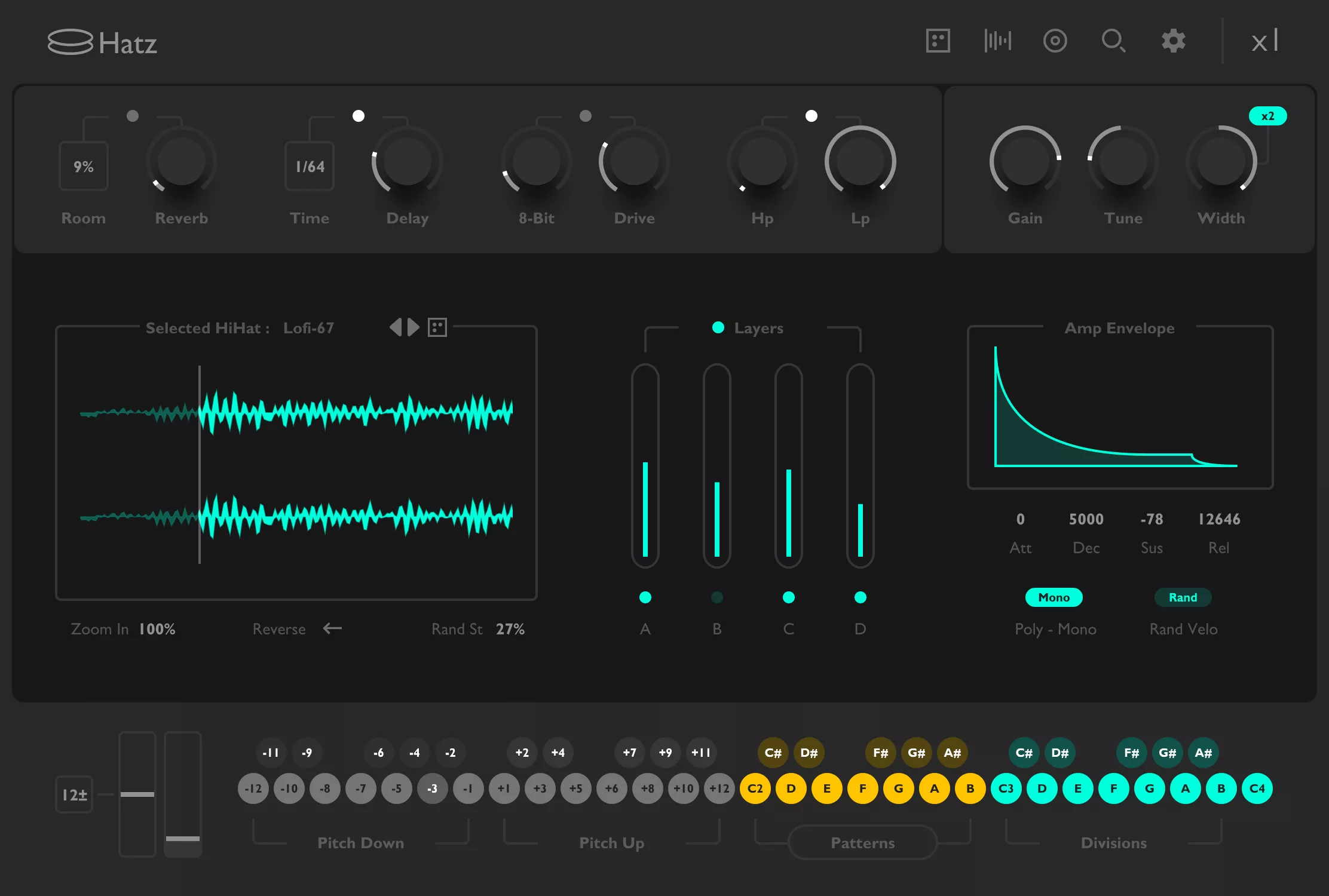 Thenatan Hatz - Hihat Rolls Au / VST ( EDM / Trap Hihat & Snare Rolls Engine ) gallery thumbnail