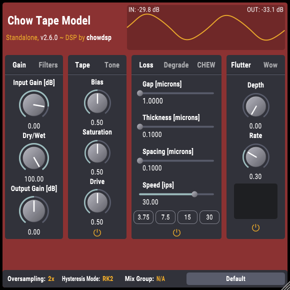 CHOW Tape Model - CHOW Tape Plugin Demo gallery thumbnail