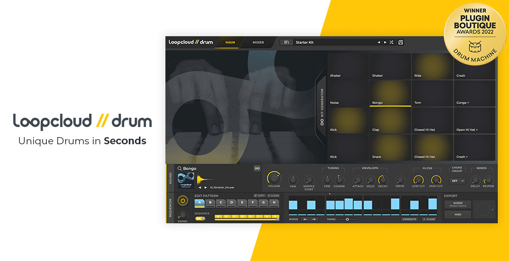Loopcloud DRUM - Unique Drums in Seconds - Youtube gallery thumbnail