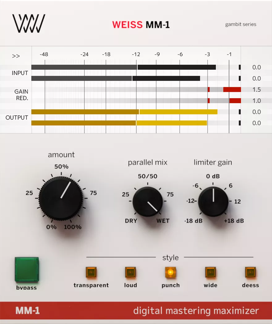 Weiss MM-1 Mastering Maximizer plug-in - Softube gallery thumbnail