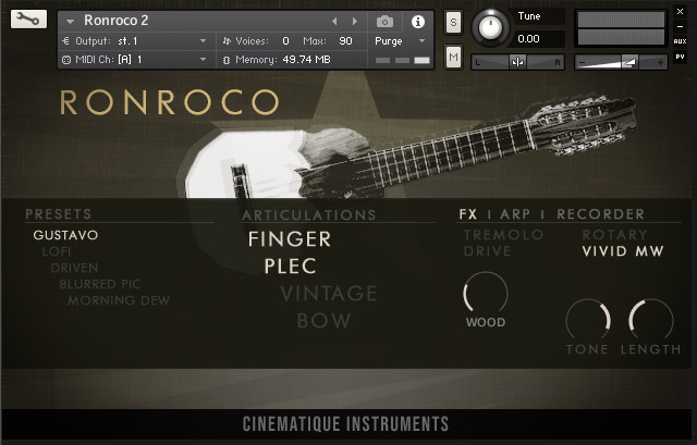 Cinematique Instruments Ronroco 2 - Walkthrough Video gallery thumbnail