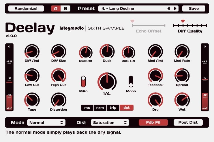 Integraudio & Sixth Sample - Deelay (Free Delay VST/AU Plugin) gallery thumbnail