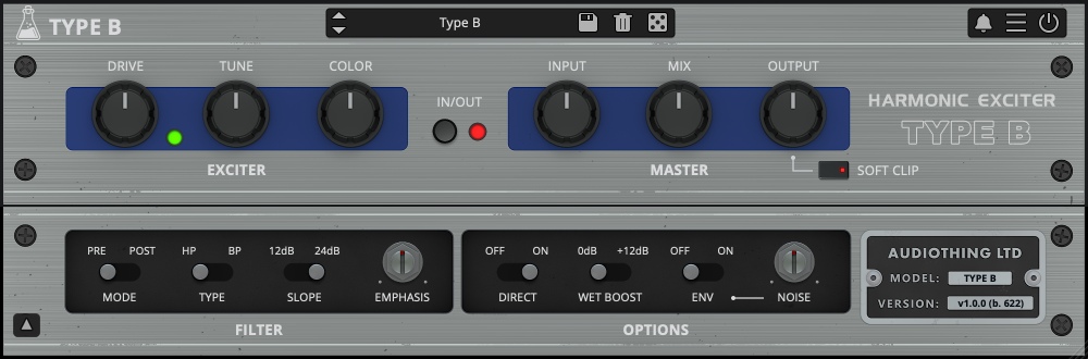 Type B Overview - Vintage Exciter Plugin (VST, AU, AAX) gallery thumbnail