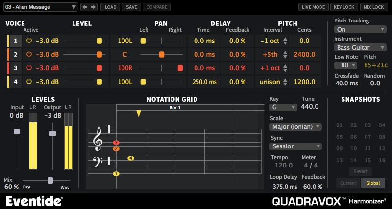 Quadravox Pitch Shifter By Eventide - Setting Up Easy Vocal Harmonies gallery thumbnail