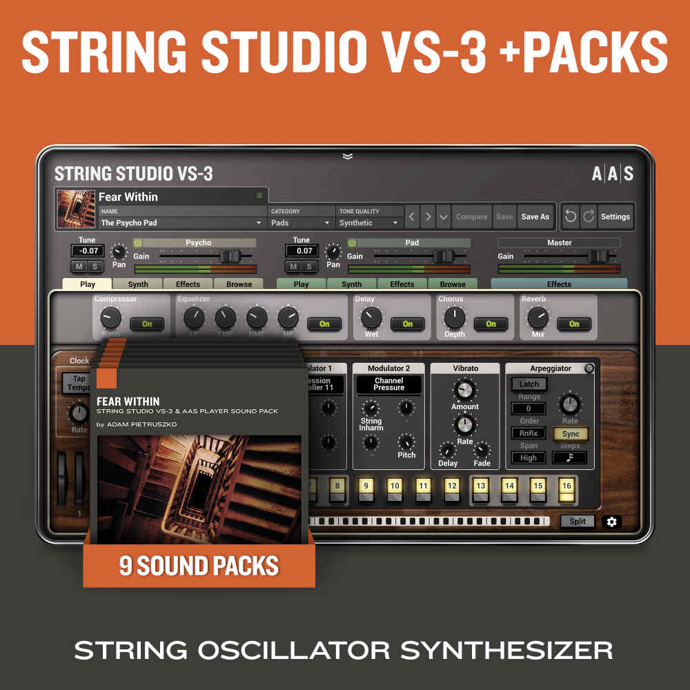 Introducing String Studio VS-3 string oscillator synthesizer plug-in—VST AU AAX NKS gallery thumbnail