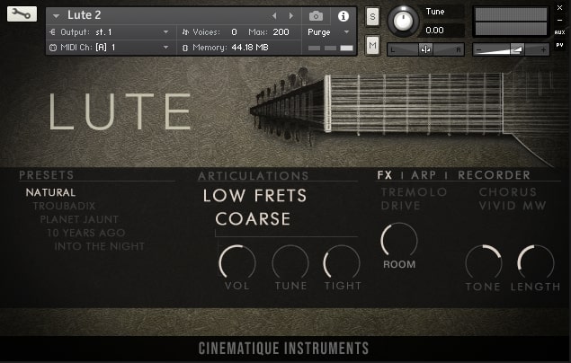 Cinematique Instruments Lute - Walkthrough Video gallery thumbnail